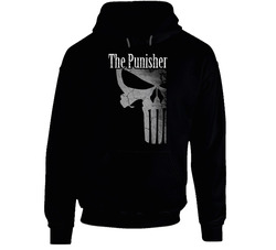 Punisher Comic Cartoon Black Hooded Sweatshirt Hoodie Punisher Comic Cartoon Black Hooded Sweatshirt Hoodie