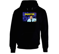 Mannix Retro 60s 70s Popular Cop Show Tv Fan Black Hooded Sweatshirt Hoodie Mannix Retro 60s 70s Popular Cop Show Tv Fan Black Hooded Sweatshirt Hoodie