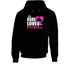 Girl Loves Her Pitbull Black Hooded Sweatshirt Hoodie Girl Loves Her Pitbull Black Hooded Sweatshirt Hoodie
