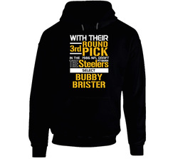 Bubby Brister 1986 3rd Round Qb Quarterback La Monroe Pittsburgh Football Draft Black Hooded Sweatshirt Hoodie Bubby Brister 1986 3rd Round Qb Quarterback La Monroe Pittsburgh Football Draft Black Hooded Sweatshirt Hoodie