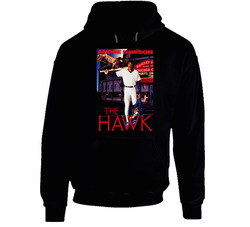 Retro Chicago Baseball Andre Dawson The Hawk Black Hooded Sweatshirt Hoodie Retro Chicago Baseball Andre Dawson The Hawk Black Hooded Sweatshirt Hoodie