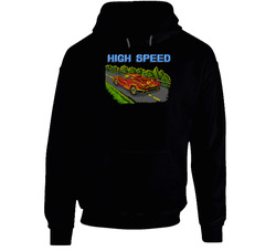 High Speed Retro Pinball Video Game Black Hooded Sweatshirt Hoodie High Speed Retro Pinball Video Game Black Hooded Sweatshirt Hoodie