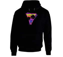 Vaporwave Palms Triangle Black Hooded Sweatshirt Hoodie Vaporwave Palms Triangle Black Hooded Sweatshirt Hoodie