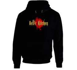 Hell's Kitchen Logo Reality Television Show Black Hooded Sweatshirt Hoodie Hell's Kitchen Logo Reality Television Show Black Hooded Sweatshirt Hoodie