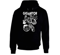 Gigantor Manga Anime Movie Retro 50s Black Hooded Sweatshirt Hoodie Gigantor Manga Anime Movie Retro 50s Black Hooded Sweatshirt Hoodie