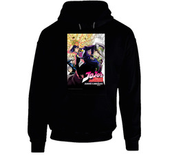 Jojo's Bizarre Adventure Anime Tv Show Cool Fan Black Hooded Sweatshirt Hoodie Jojo's Bizarre Adventure Anime Tv Show Cool Fan Black Hooded Sweatshirt Hoodie