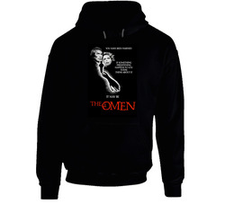 The Omen Cool Vintage 70's Movie Black Hooded Sweatshirt Hoodie The Omen Cool Vintage 70's Movie Black Hooded Sweatshirt Hoodie