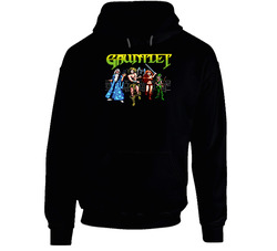 Gauntlet Arcade Retro Fantasy Video Game Black Hooded Sweatshirt Hoodie Gauntlet Arcade Retro Fantasy Video Game Black Hooded Sweatshirt Hoodie