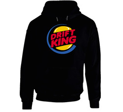 Drift King Burger Car Nascar Funny Black Hooded Sweatshirt Hoodie Drift King Burger Car Nascar Funny Black Hooded Sweatshirt Hoodie