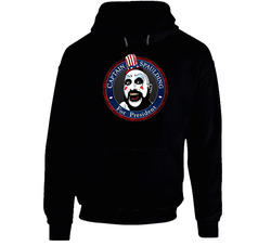 New Captain Spaulding For President Rob Zombie Logo Standard Black Black Hooded Sweatshirt Hoodie New Captain Spaulding For President Rob Zombie Logo Standard Black Black Hooded Sweatshirt Hoodie