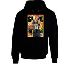 Slam Magazine Issue 33 Reggie Miller Popular Basketball Magazine Grunge Look Black Hooded Sweatshirt Hoodie Slam Magazine Issue 33 Reggie Miller Popular Basketball Magazine Grunge Look Black Hooded Sweatshirt Hoodie