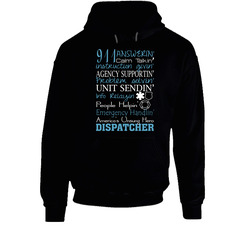 Dispatcher Proud (design On Back) Black Hooded Sweatshirt Hoodie