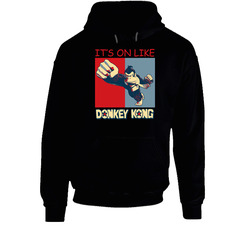 Its On Like Donkey Kong Retro 80s Black Hooded Sweatshirt Hoodie