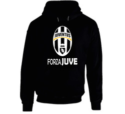 Forza Juventus Tee Black Hooded Sweatshirt Hoodie Forza Juventus Tee Black Hooded Sweatshirt Hoodie
