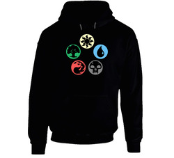 Magic The Gathering Mana Black Hooded Sweatshirt Hoodie