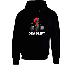 Deadpool Funny Deadlift Movie Icon Series Black Hooded Sweatshirt Hoodie Deadpool Funny Deadlift Movie Icon Series Black Hooded Sweatshirt Hoodie