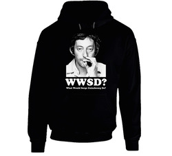 Serge Gainsbourg Serg Wwjd Black Hooded Sweatshirt Hoodie Serge Gainsbourg Serg Wwjd Black Hooded Sweatshirt Hoodie
