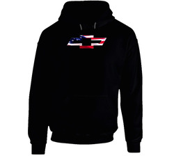 Chevy Symbol Us Flag Black Hooded Sweatshirt Hoodie Chevy Symbol Us Flag Black Hooded Sweatshirt Hoodie
