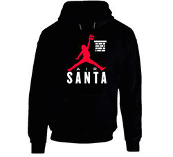 Air Santa Christmas Parody Holiday Sports Fan Gift Black Hooded Sweatshirt Hoodie Air Santa Christmas Parody Holiday Sports Fan Gift Black Hooded Sweatshirt Hoodie