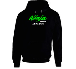 Kawasaki Ninja Zx-6r (new) Black Black Hooded Sweatshirt Hoodie