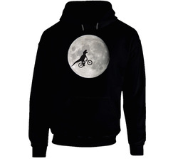 Flying Dinosaur Bike Moon Funny Et Parody Black Hooded Sweatshirt Hoodie