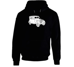 1928 Ford Model A Black Hooded Sweatshirt Hoodie 1928 Ford Model A Black Hooded Sweatshirt Hoodie