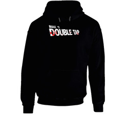 Rule #2 Double Tap Zombieland Movie Quote Fan Black Hooded Sweatshirt Hoodie Rule #2 Double Tap Zombieland Movie Quote Fan Black Hooded Sweatshirt Hoodie