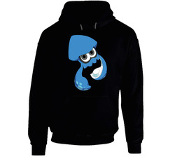 Splatoon - Blue Inkling Squid - Black Black Hooded Sweatshirt Hoodie Splatoon - Blue Inkling Squid - Black Black Hooded Sweatshirt Hoodie