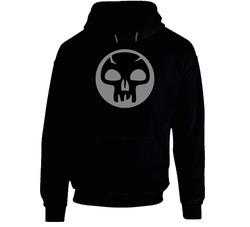 Magic The Gathering Black Mana Ccg Card Game Black Hooded Sweatshirt Hoodie