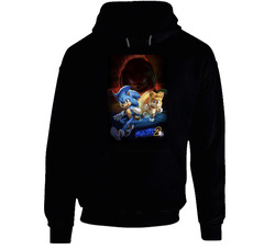 Sonic The Hedgehog 2 Movie Fan Black Hooded Sweatshirt Hoodie Sonic The Hedgehog 2 Movie Fan Black Hooded Sweatshirt Hoodie