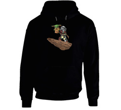 Baby Yoda The Mandalorian The Chosen One Lion King Parody Star Wars Black Hooded Sweatshirt Hoodie