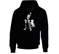Charlie Chaplin A Dogs Life Black Hooded Sweatshirt Hoodie