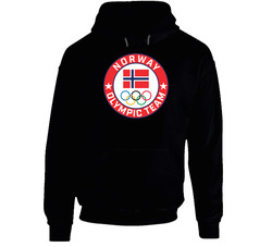 Norway Winter Olympic Team Pyeongchang 2018 Round Logo Black Hooded Sweatshirt Hoodie Norway Winter Olympic Team Pyeongchang 2018 Round Logo Black Hooded Sweatshirt Hoodie