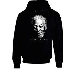 Living Legend - Morgan Freeman is not dead! T Shirt by Brother Adam Black Hooded Sweatshirt Hoodie Living Legend - Morgan Freeman is not dead! T Shirt by Brother Adam Black Hooded Sweatshirt Hoodie