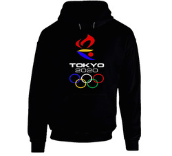 2020 New Tokyo Olympics Logo Summer Games Black Hooded Sweatshirt Hoodie 2020 New Tokyo Olympics Logo Summer Games Black Hooded Sweatshirt Hoodie