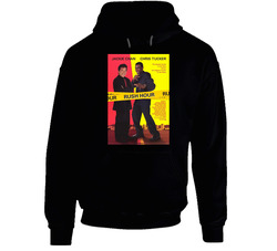 Rush Hour Cool 90's Comedy Vintage Classic Movie  Fan Black Hooded Sweatshirt Hoodie
