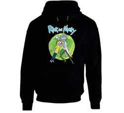 Rickmorty Black Hooded Sweatshirt Hoodie
