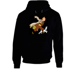 Tintin Et Milou Aventures Black Hooded Sweatshirt Hoodie Tintin Et Milou Aventures Black Hooded Sweatshirt Hoodie