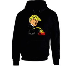 Donald Trump Pissing On Cnn Cartoon Funny Political Black Hooded Sweatshirt Hoodie Donald Trump Pissing On Cnn Cartoon Funny Political Black Hooded Sweatshirt Hoodie