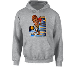 Reggie Miller Retro Basketball Caricature Hooded Sweatshirt Hoodie Reggie Miller Retro Basketball Caricature Hooded Sweatshirt Hoodie