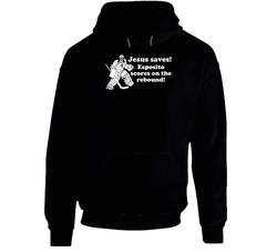 Jesus Saves Espo Scores On The Rebound Phil Esposito Boston Hockey Fan Hooded Sweatshirt Hoodie Jesus Saves Espo Scores On The Rebound Phil Esposito Boston Hockey Fan Hooded Sweatshirt Hoodie