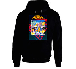 Mega Man Video Game Retro Cover Hooded Sweatshirt Hoodie Mega Man Video Game Retro Cover Hooded Sweatshirt Hoodie