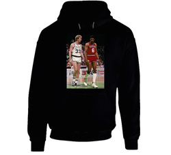 Larry Bird Julius Erving Retro Philadelphia Boston Basketball Greats Fan Hooded Sweatshirt Hoodie Larry Bird Julius Erving Retro Philadelphia Boston Basketball Greats Fan Hooded Sweatshirt Hoodie