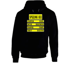 Spelling Bee Yellow Stripes Words Halloween Costume Hooded Sweatshirt Hoodie Spelling Bee Yellow Stripes Words Halloween Costume Hooded Sweatshirt Hoodie