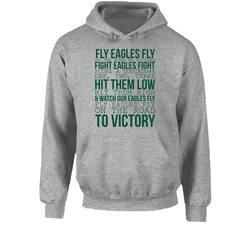 Fly Eagles Fly On The Road To Victory Quote Philadelphia Football Fan Hooded Sweatshirt Hoodie
