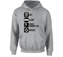 Eat Sleep Cross Country Ski Repeat Sport Silhouette Hooded Sweatshirt Hoodie Eat Sleep Cross Country Ski Repeat Sport Silhouette Hooded Sweatshirt Hoodie