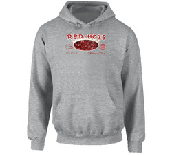 Red Hots Retro Cinammon Candy Food Worn Look Hooded Sweatshirt Hoodie Red Hots Retro Cinammon Candy Food Worn Look Hooded Sweatshirt Hoodie