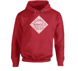 Tabasco Hot Sauce Logo Grunge Worn Vintage Look Hooded Sweatshirt Hoodie Tabasco Hot Sauce Logo Grunge Worn Vintage Look Hooded Sweatshirt Hoodie