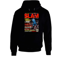Slam Magazine Issue 1 Larry Johnson Popular Basketball Magazine Grunge Look hooded sweatshirt Hoodie Slam Magazine Issue 1 Larry Johnson Popular Basketball Magazine Grunge Look hooded sweatshirt Hoodie