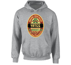 Yates Original Irish Stout Beer Label St Patricks Day Last Name hooded sweatshirt Hoodie